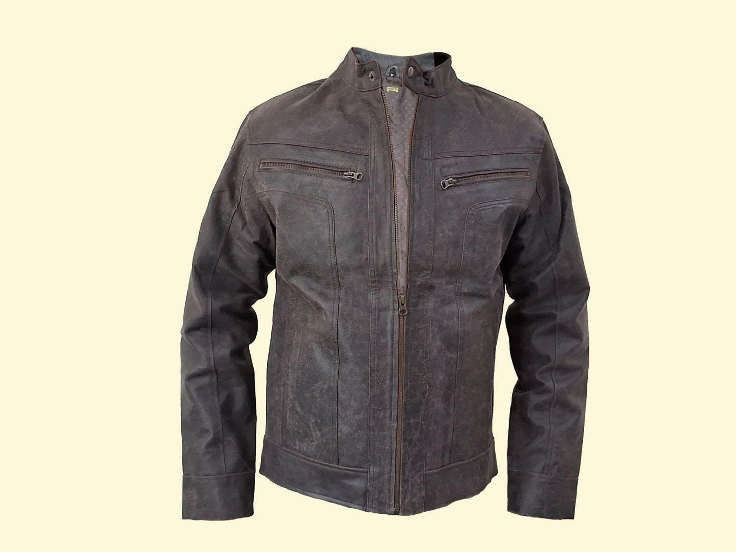 Men Jacket : Leather Jacket Black Genuine Leather