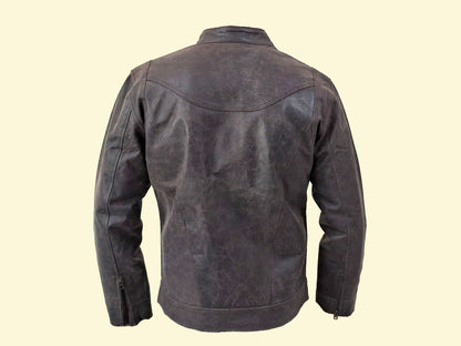 Men Jacket : Leather Jacket Black Genuine Leather