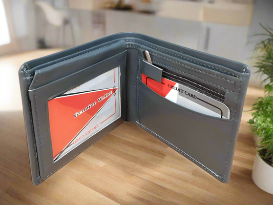 Wallet : Grey Leather Wallet