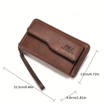 New Men's Wallet Long Fashion Soft Wallet Zipper Multi-card Wallet Mobile Phone Bag Large Capacity - Rambler Shoes FZE