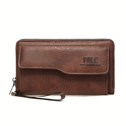 New Men's Wallet Long Fashion Soft Wallet Zipper Multi-card Wallet Mobile Phone Bag Large Capacity - Rambler Shoes FZE