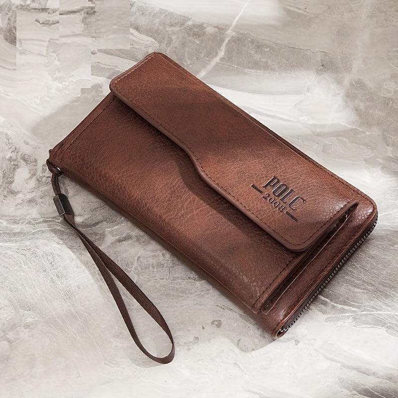 New Men's Wallet Long Fashion Soft Wallet Zipper Multi-card Wallet Mobile Phone Bag Large Capacity - Rambler Shoes FZE